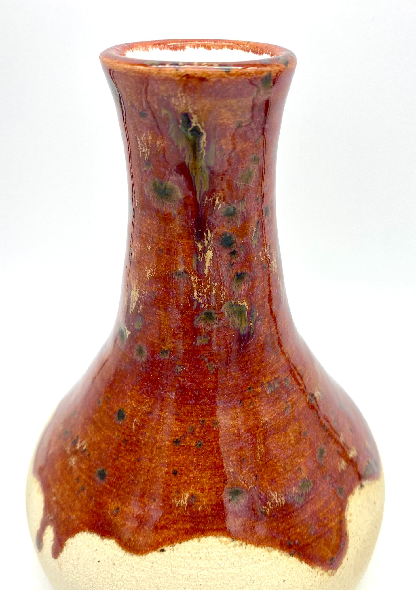 Burnt orangey red decanter