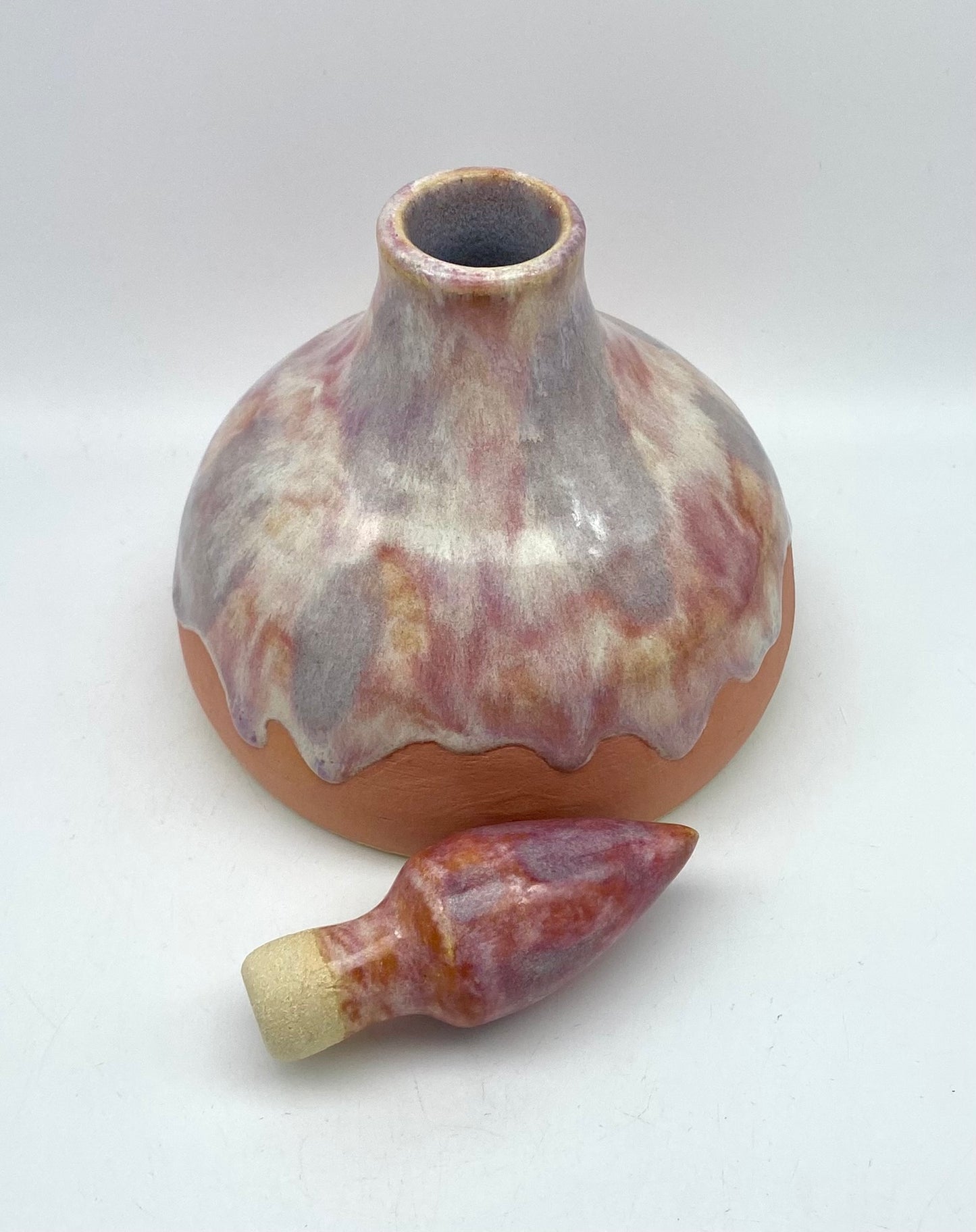 Decanter in pinks and purples