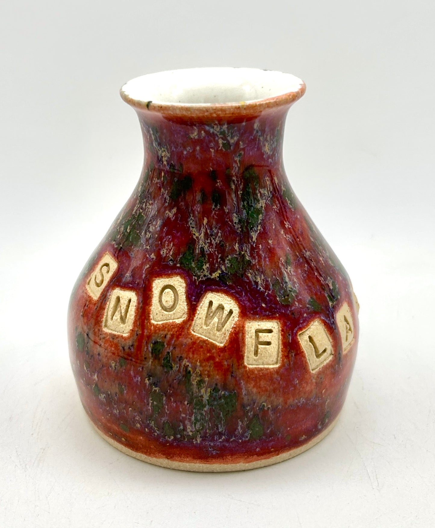 Little 'snowflake' vase in speckled multicolours