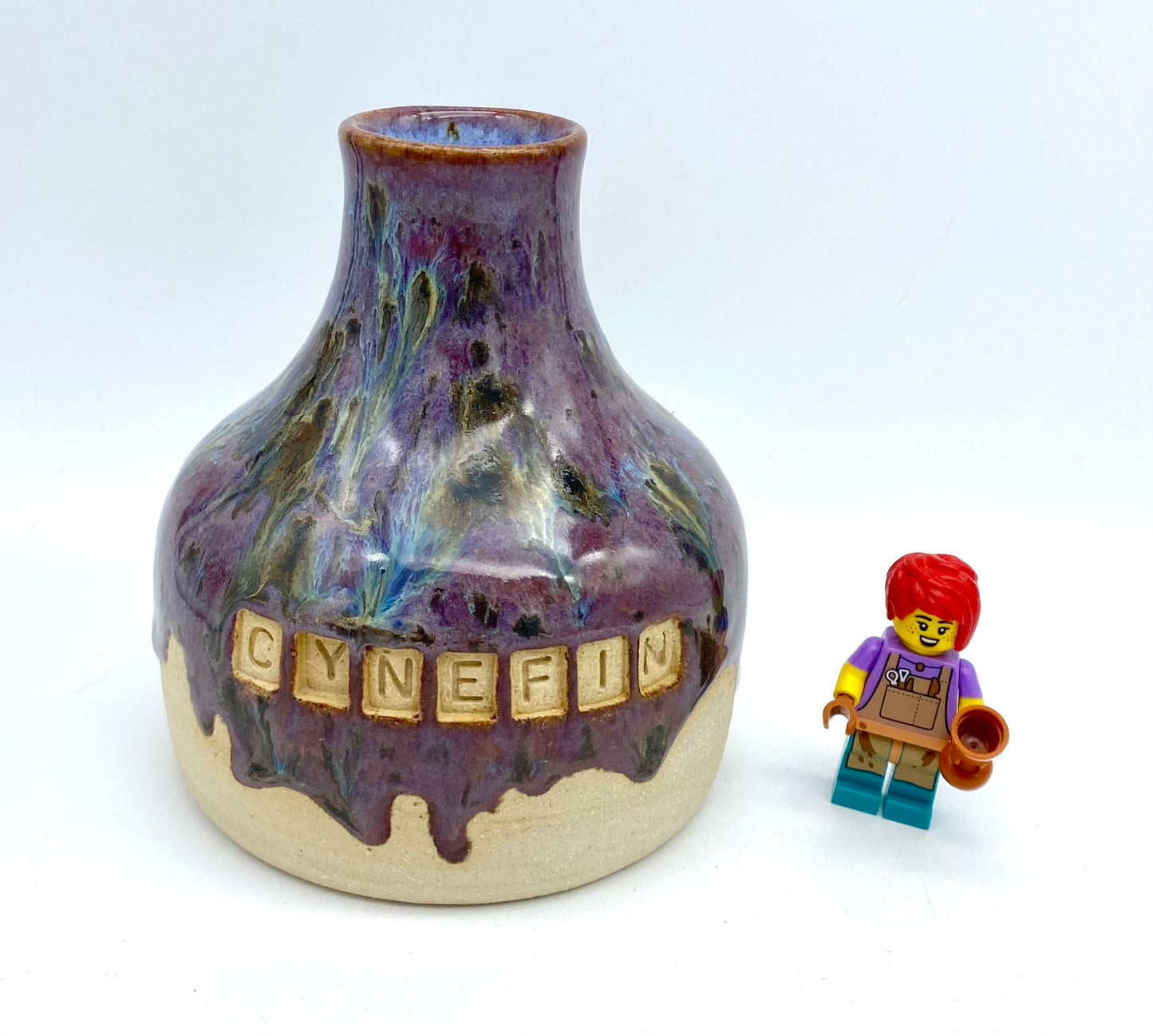 'Cynefin' vase in pretty purples