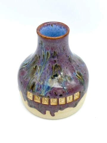 'Cynefin' vase in pretty purples