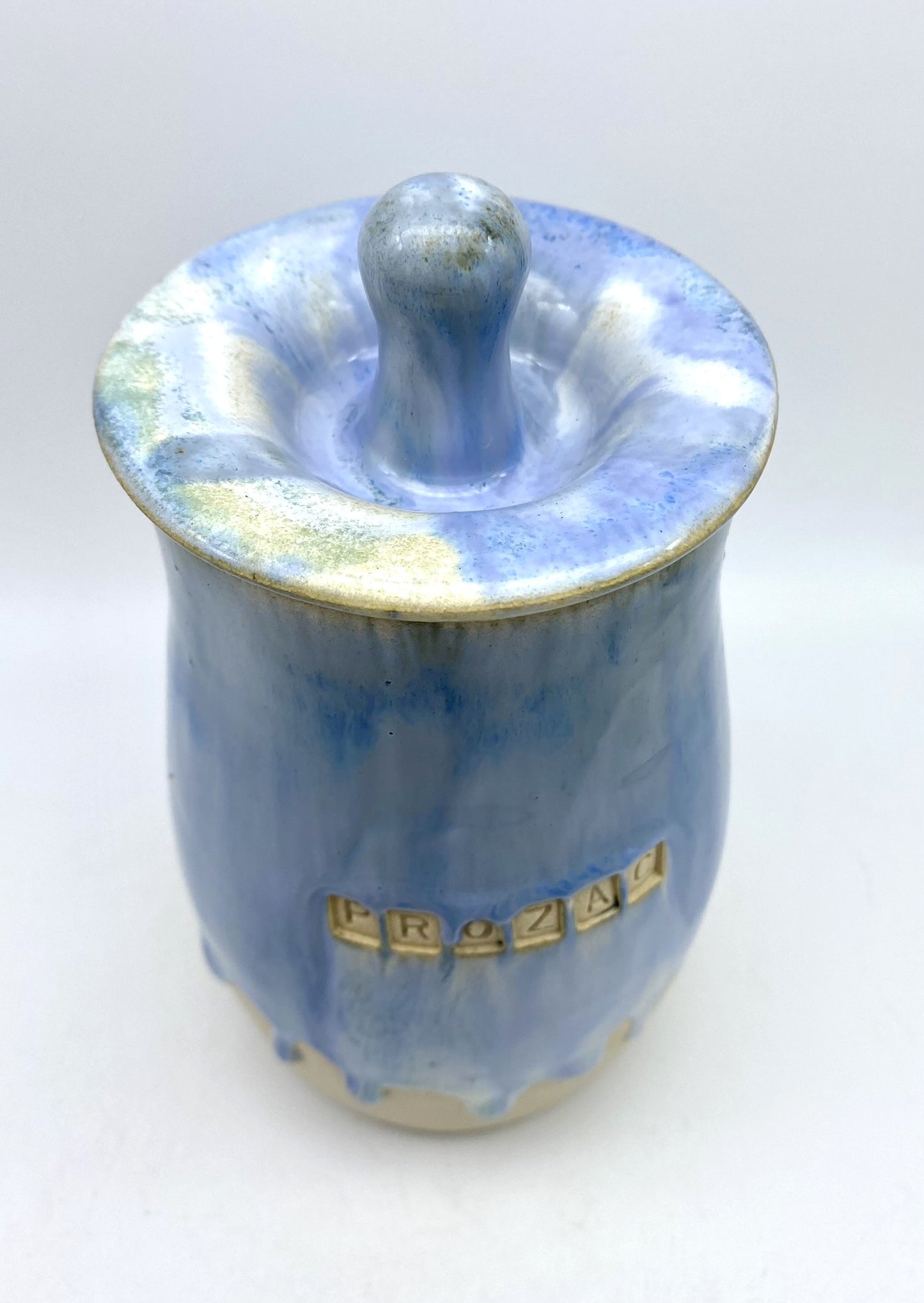 SECOND Tall 'prozac' jar - for tea, coffee, toiletries, decorative