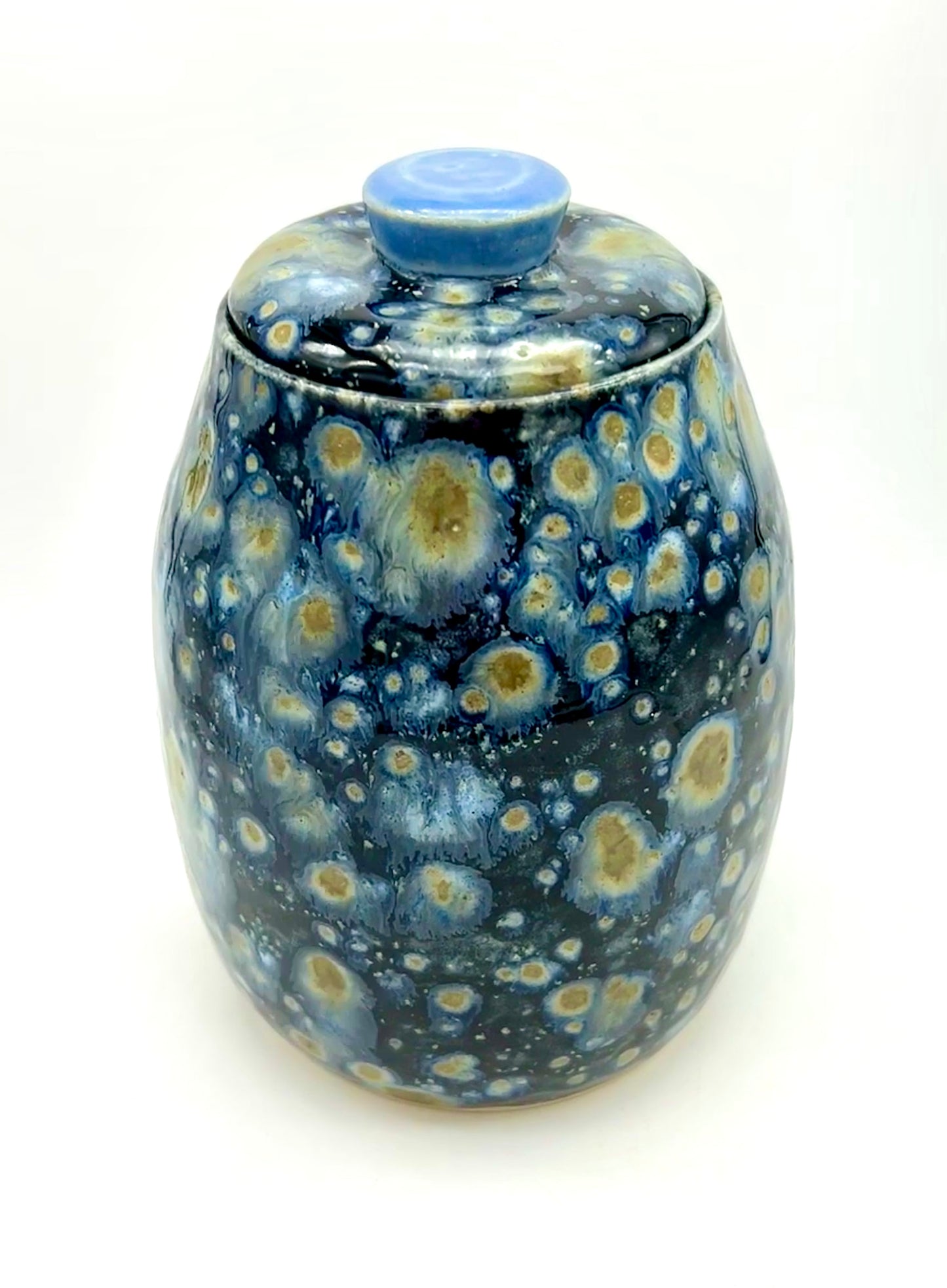 'Assorted drugs' lidded pot in galaxy glazes