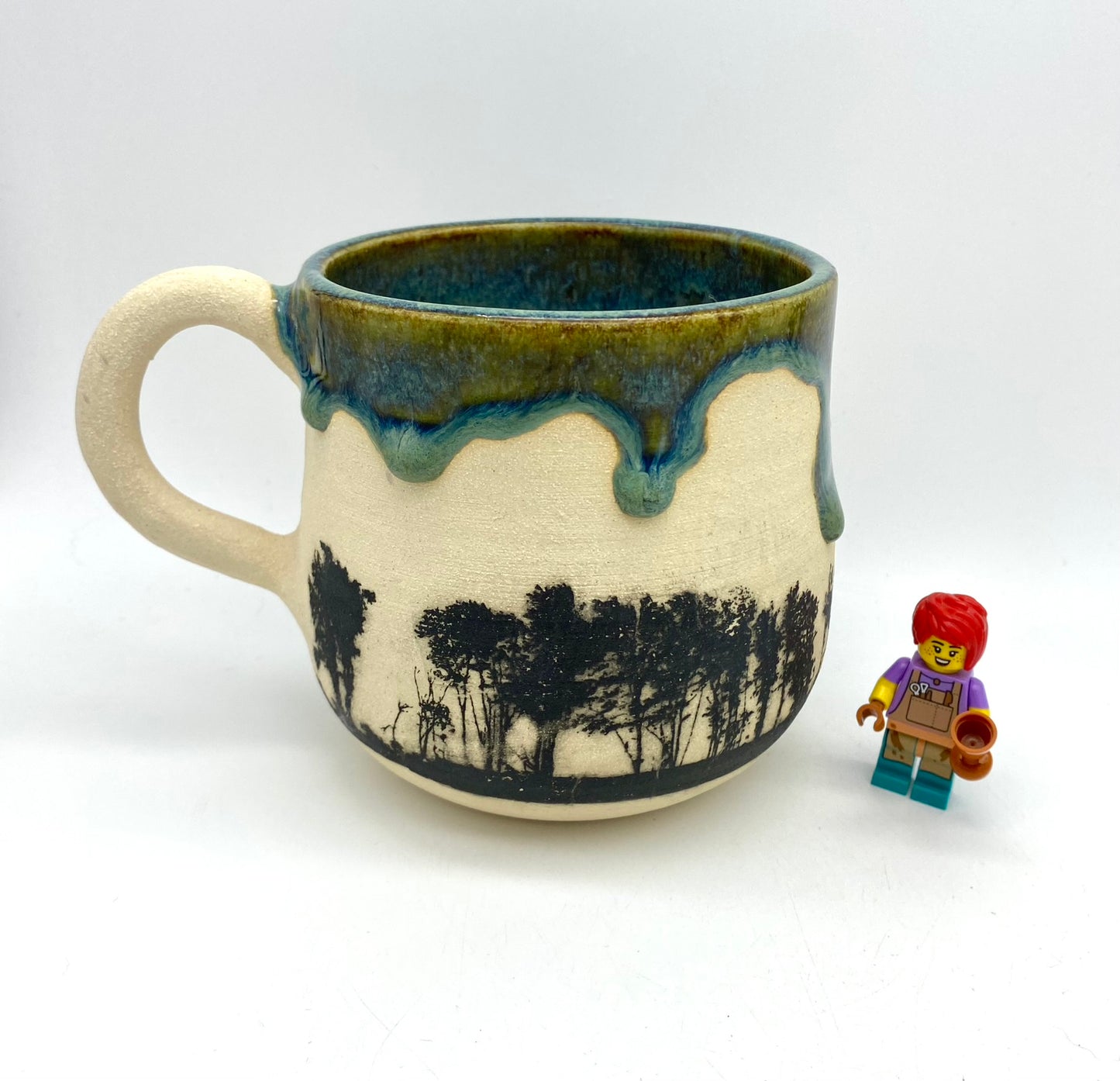 Trees mug in gorgeous greens