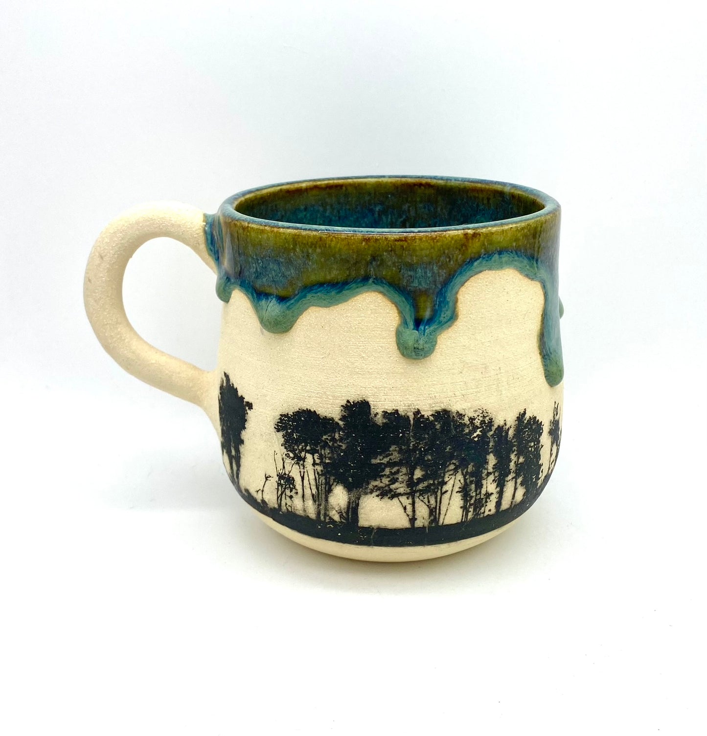 Trees mug in gorgeous greens