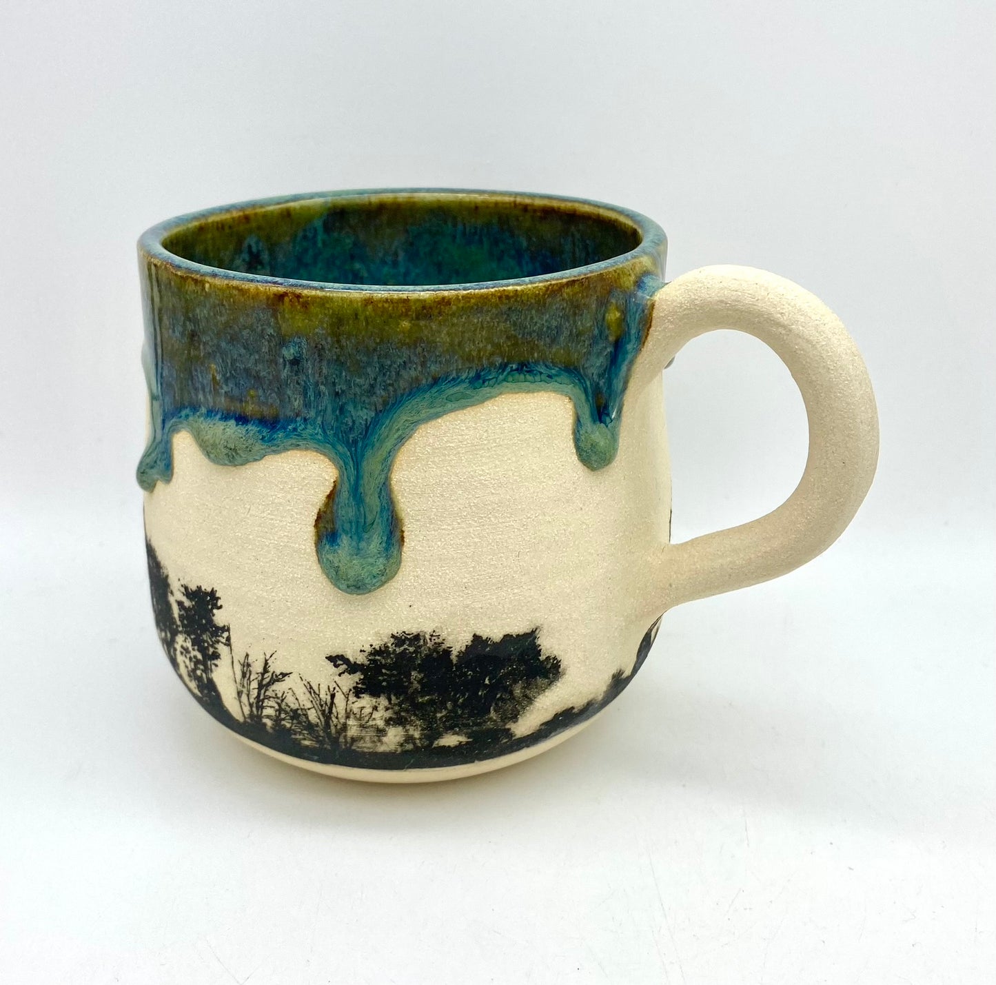 Trees mug in gorgeous greens