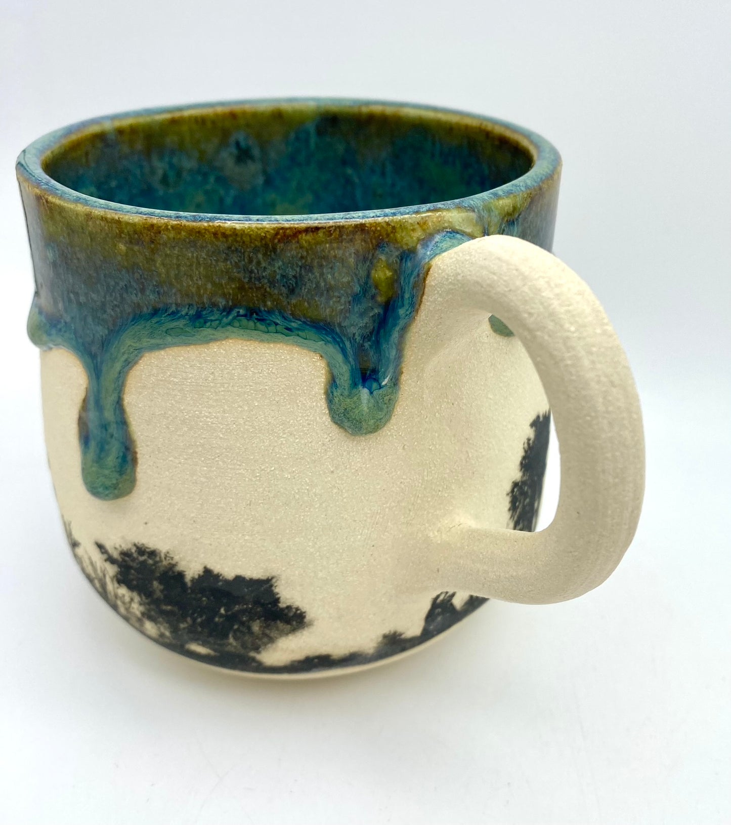 Trees mug in gorgeous greens