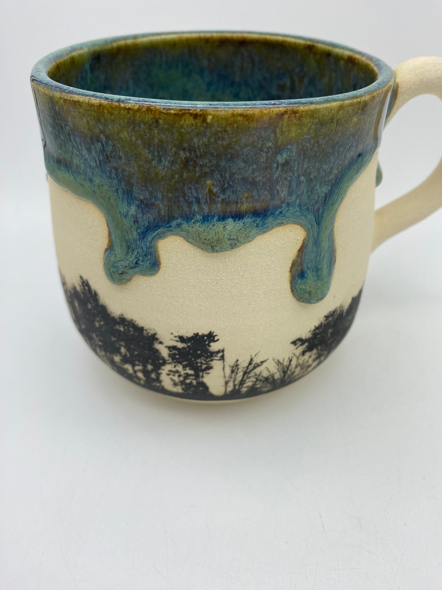 Trees mug in gorgeous greens