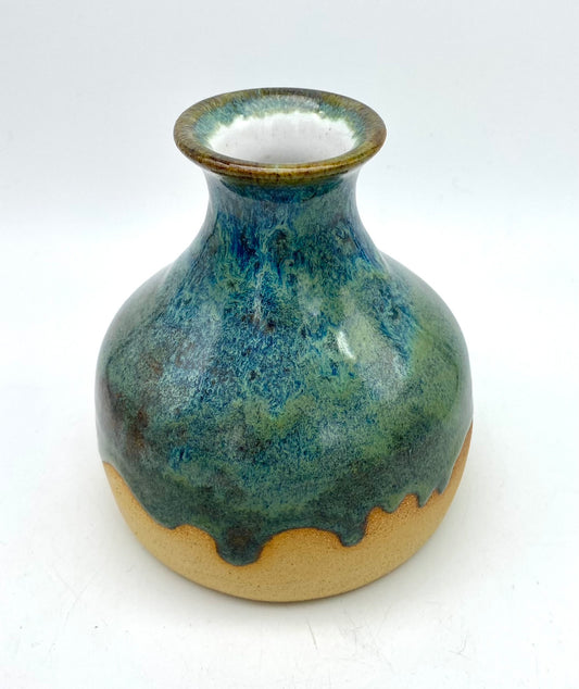 SECOND Vase in toasty clay and rich blues