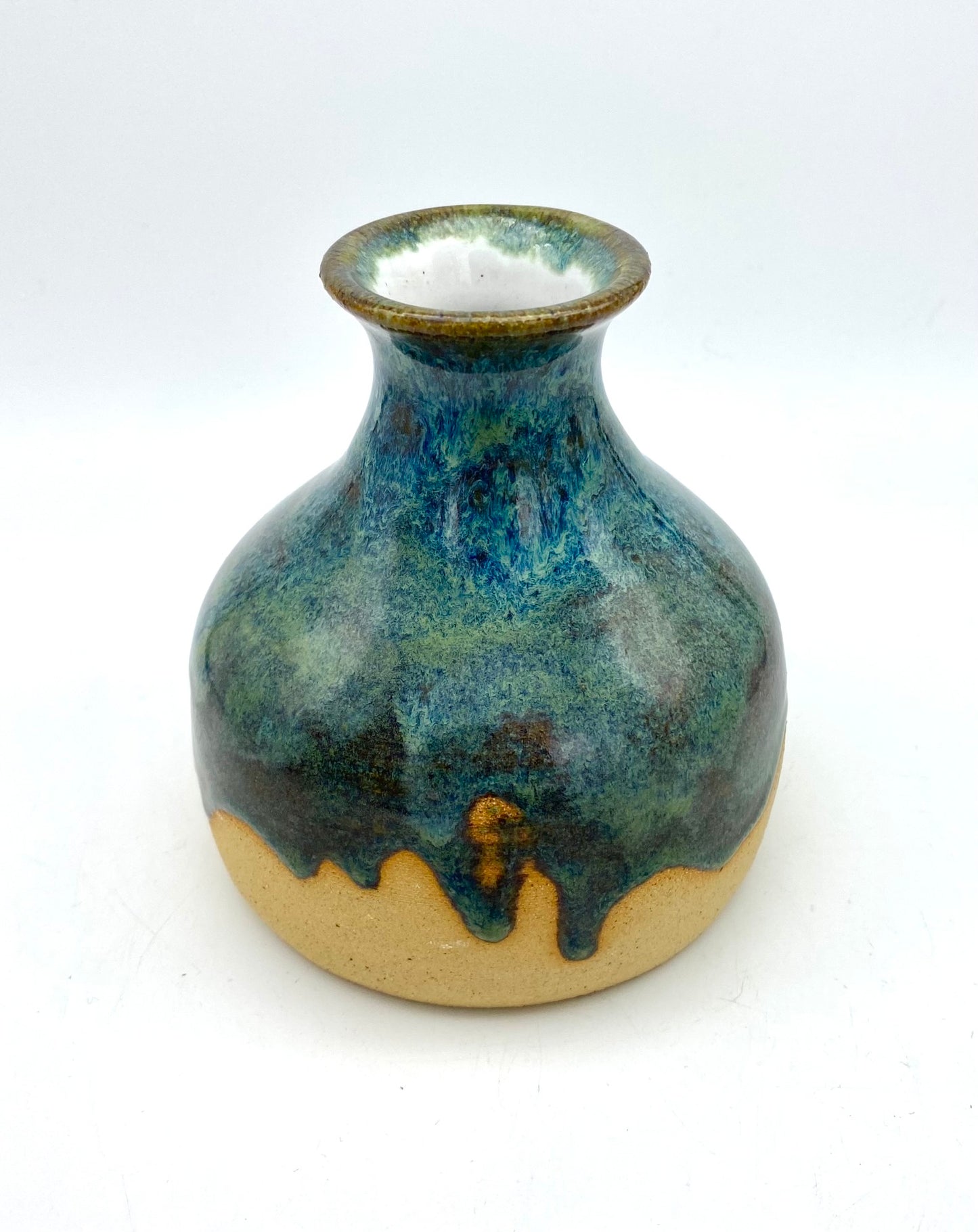 SECOND Vase in toasty clay and rich blues