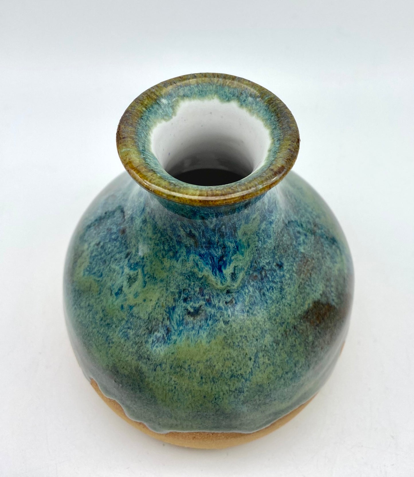 SECOND Vase in toasty clay and rich blues