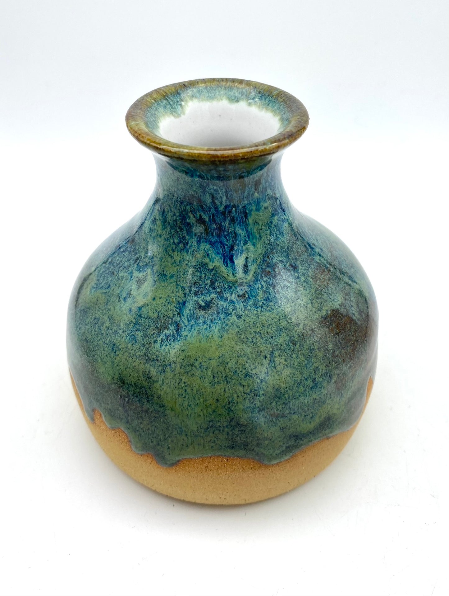 SECOND Vase in toasty clay and rich blues