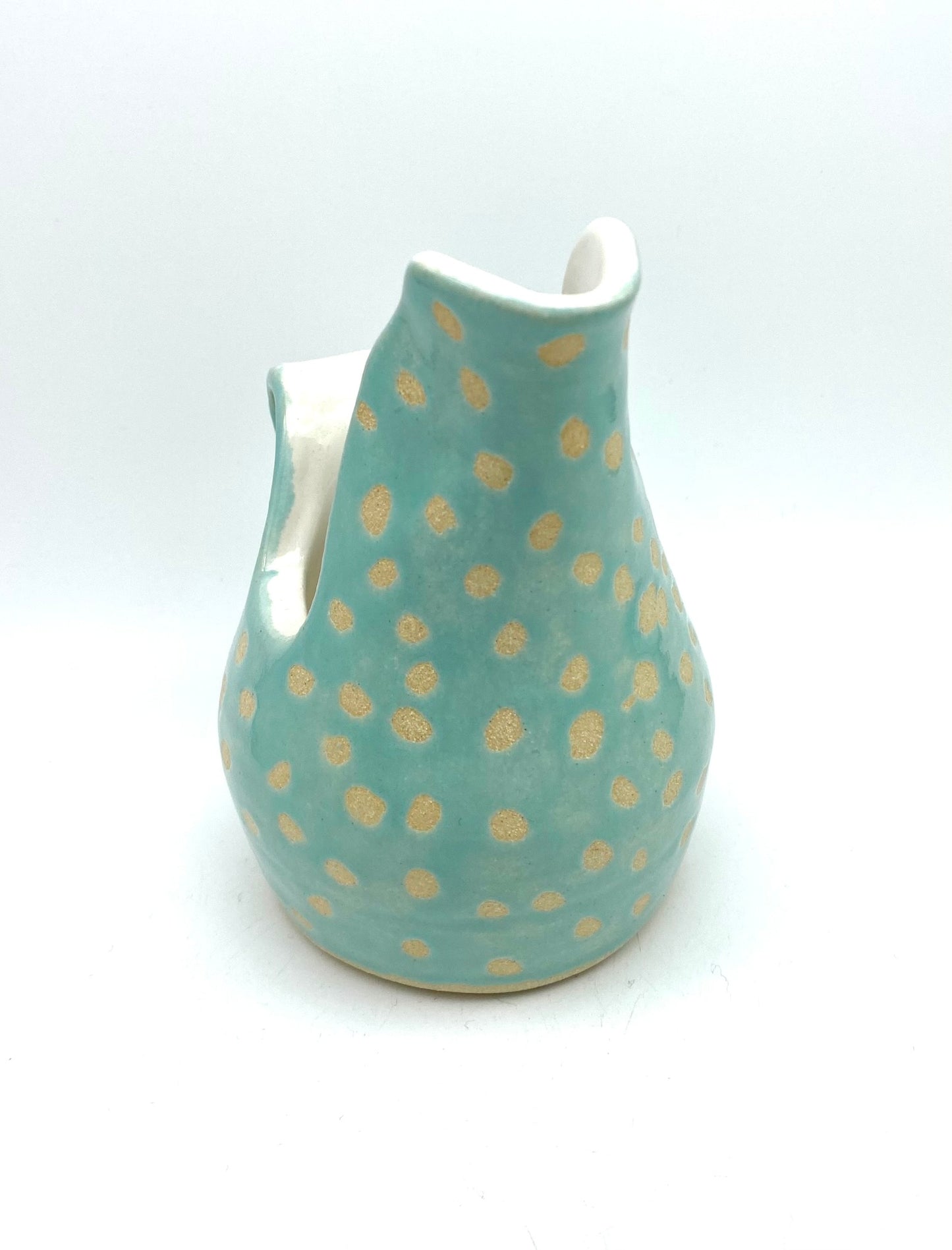 SECOND Polka dot chunky jug in turquoise