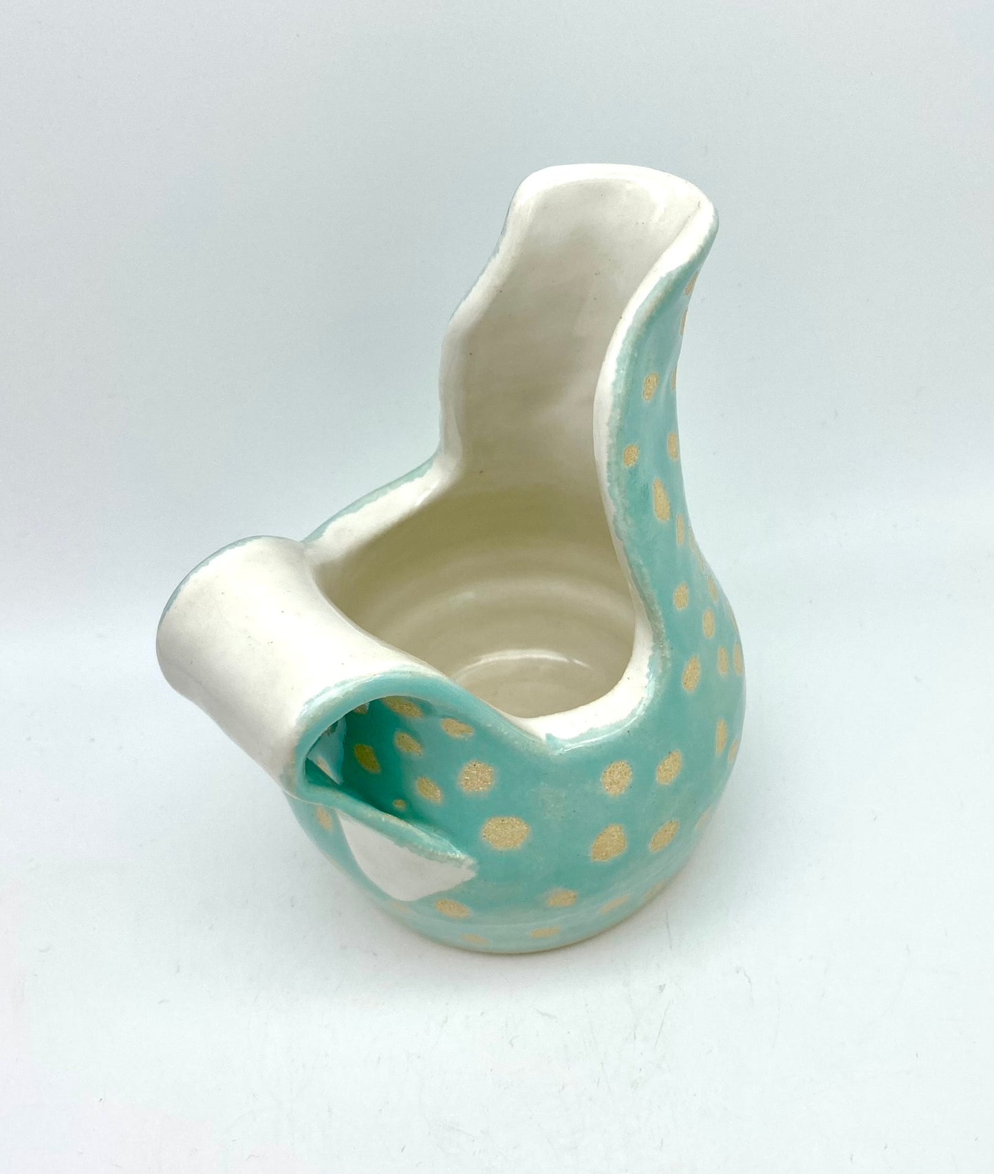 SECOND Polka dot chunky jug in turquoise