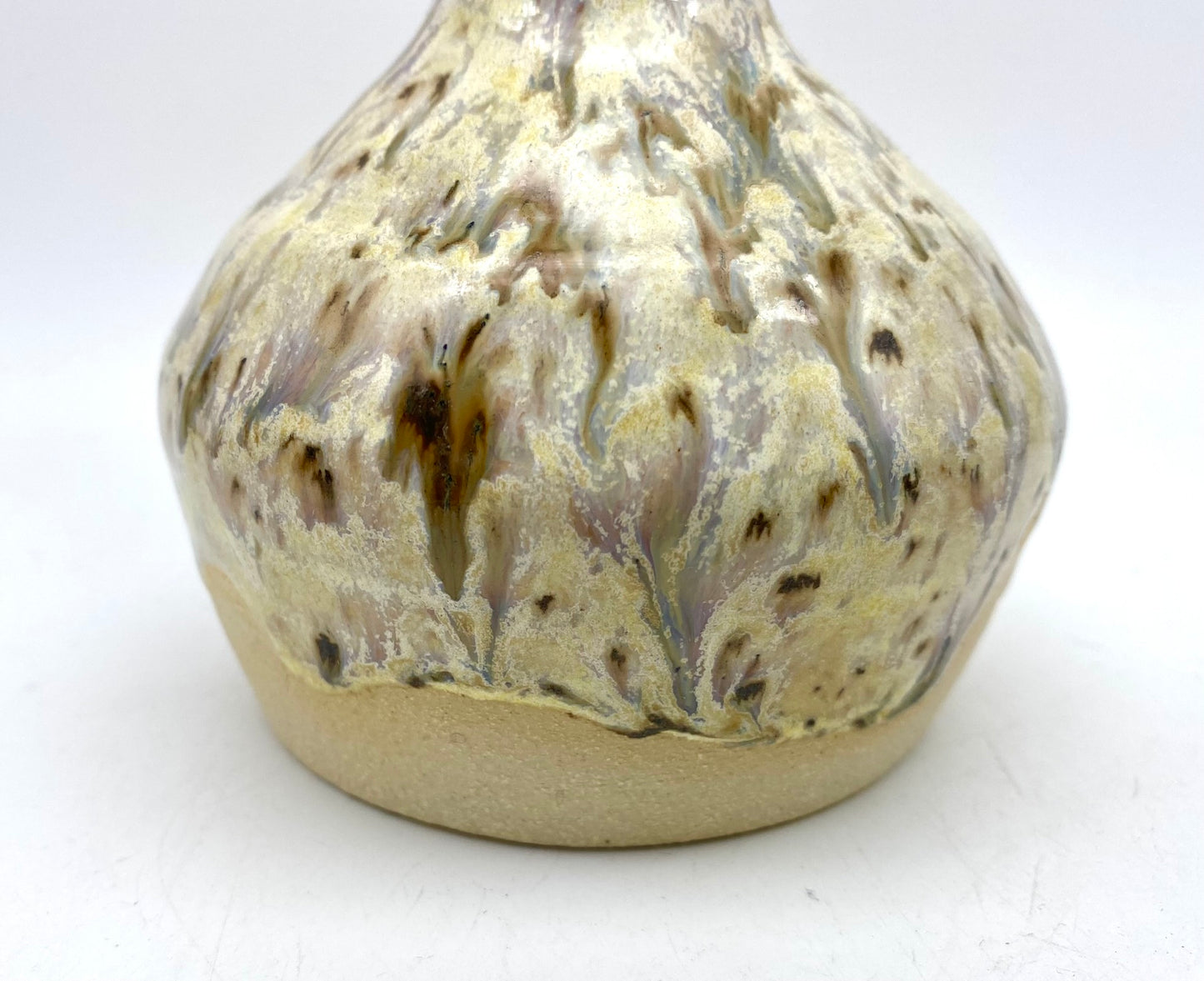 SECOND (barely) Sweet bud vase in creamy flecked glazes