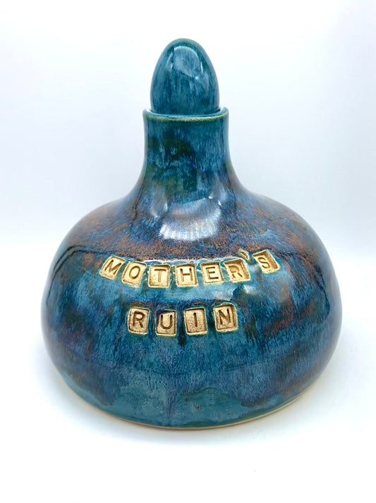 'Mother's Ruin' decanter - for oil, spirits, cordial