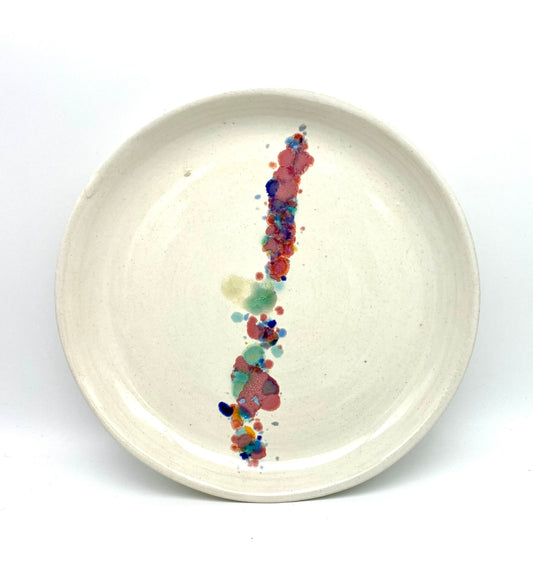 White dinner plate with fireworks