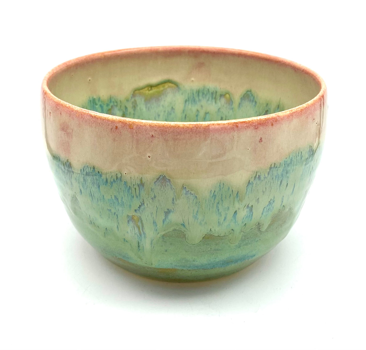 Bowl in melting pinks and greens