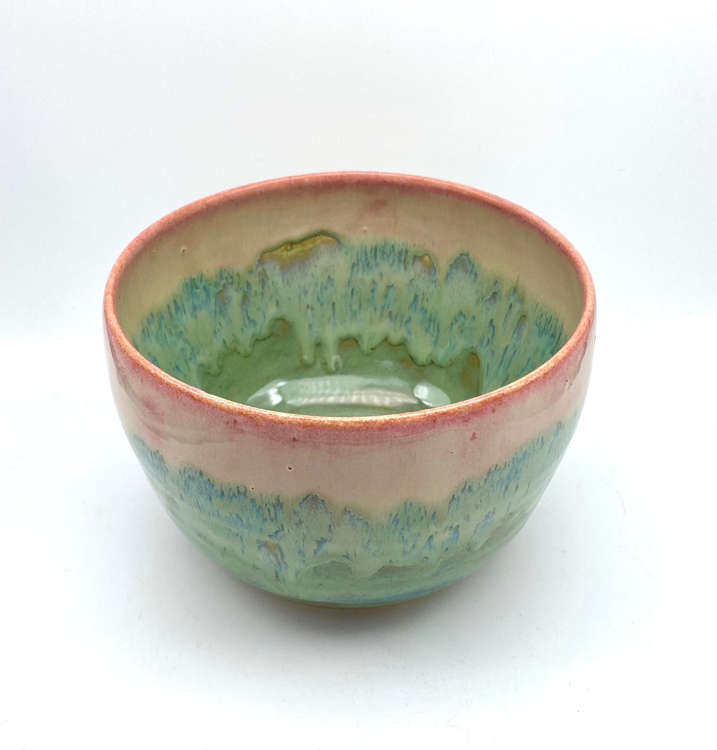 Bowl in melting pinks and greens