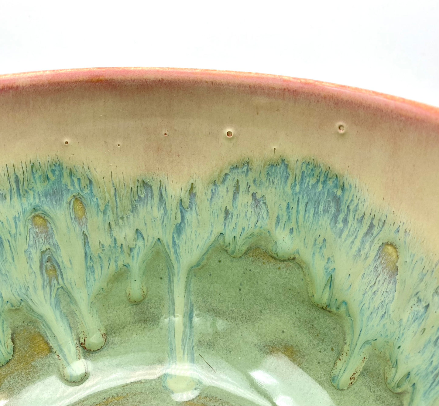 Bowl in melting pinks and greens