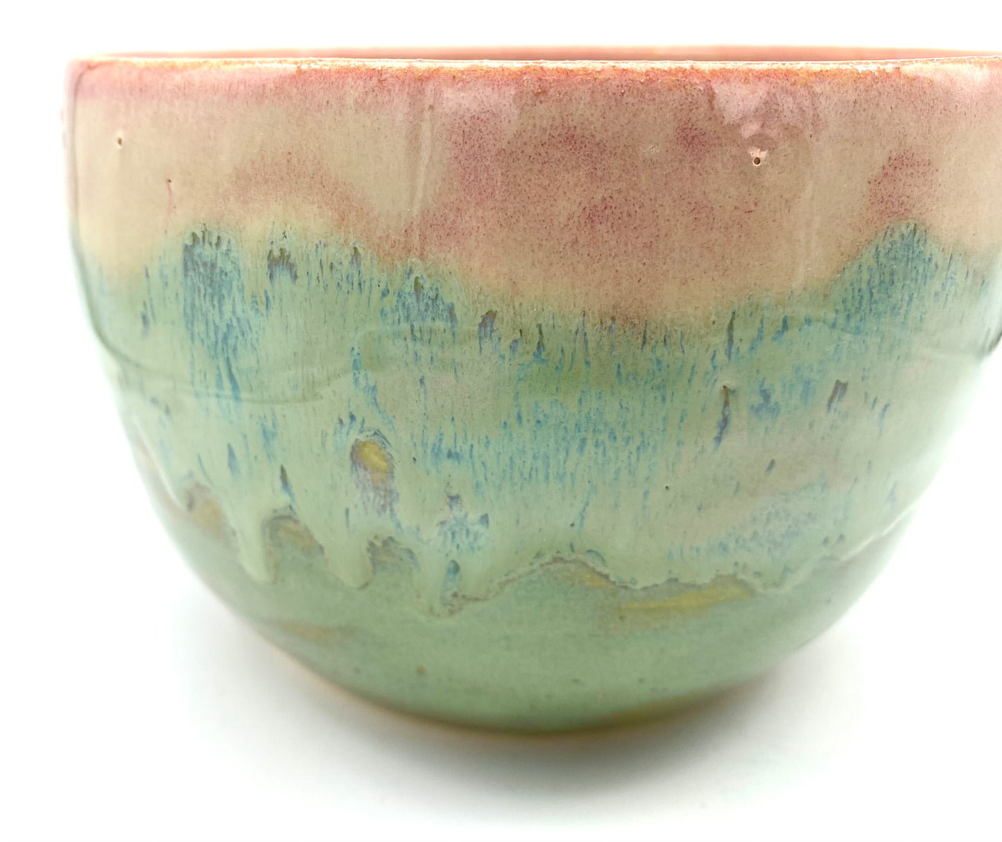 Bowl in melting pinks and greens