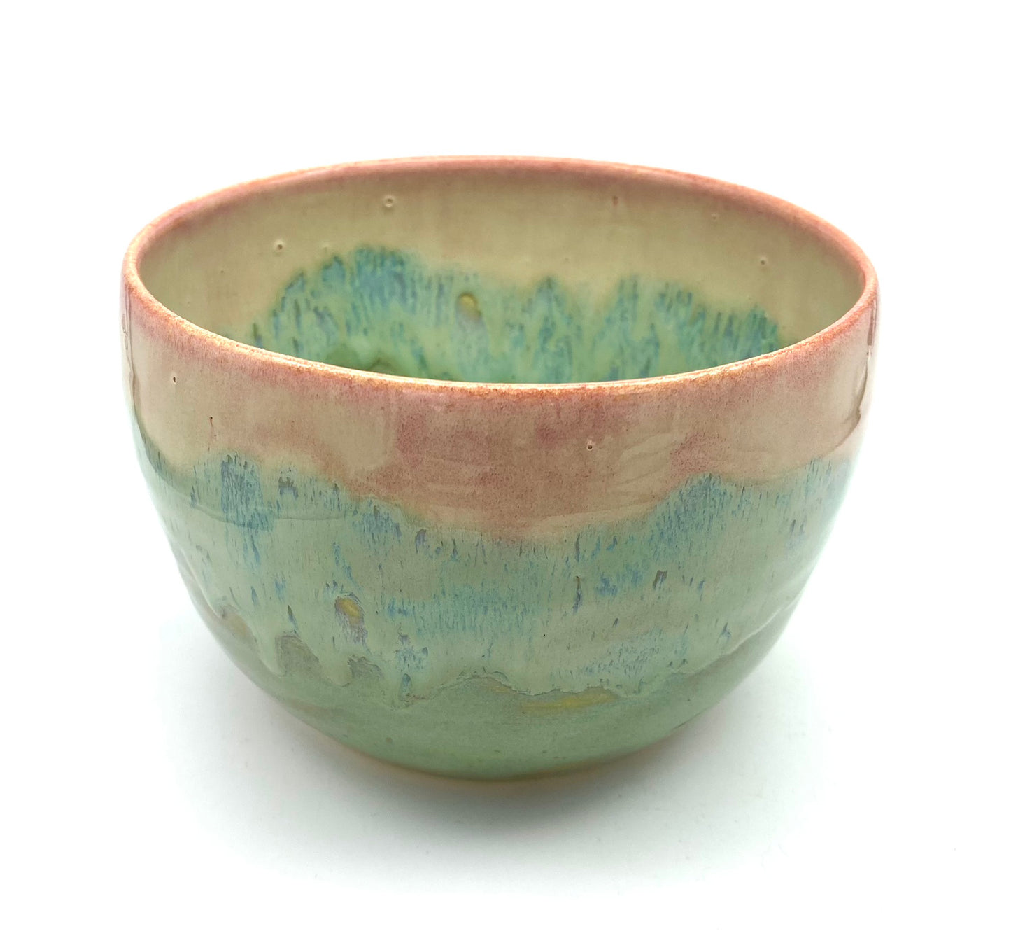 Bowl in melting pinks and greens