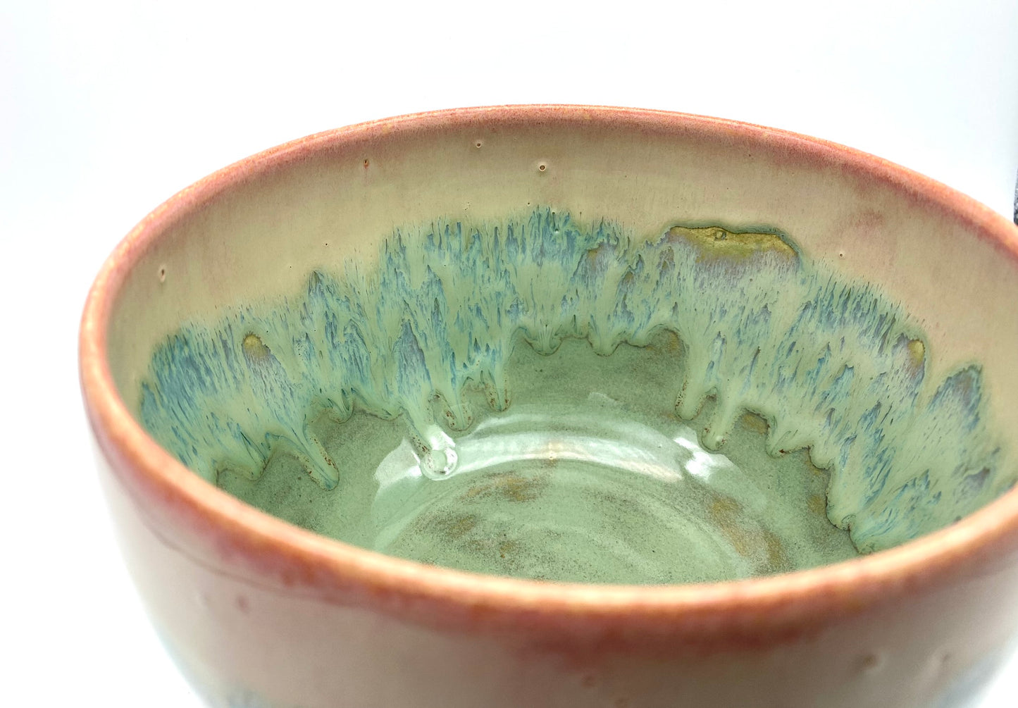 Bowl in melting pinks and greens