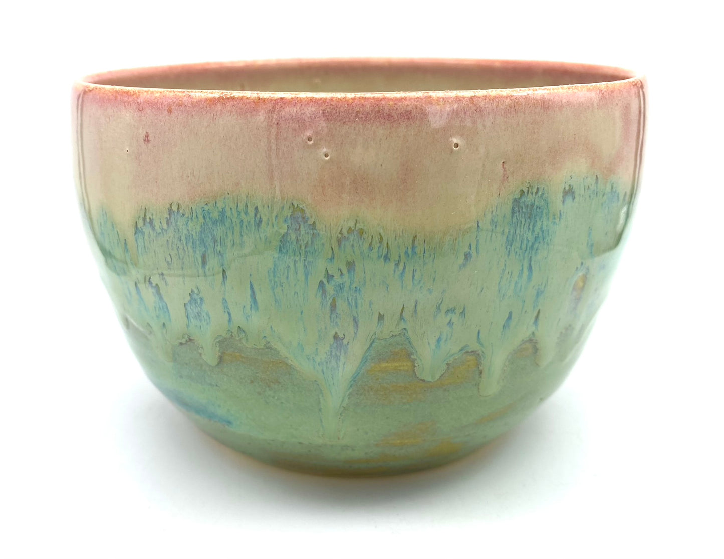 Bowl in melting pinks and greens