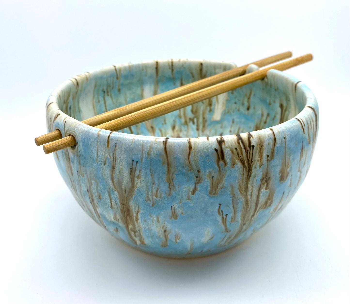 Chopstick bowl in flowing blues