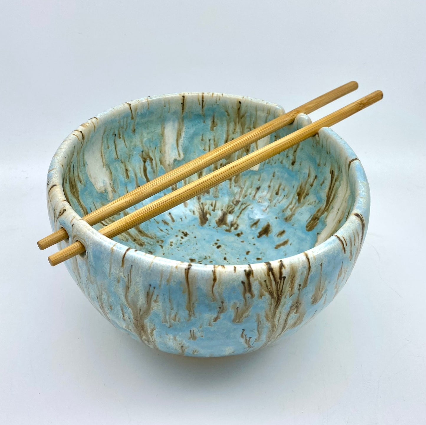 Chopstick bowl in flowing blues