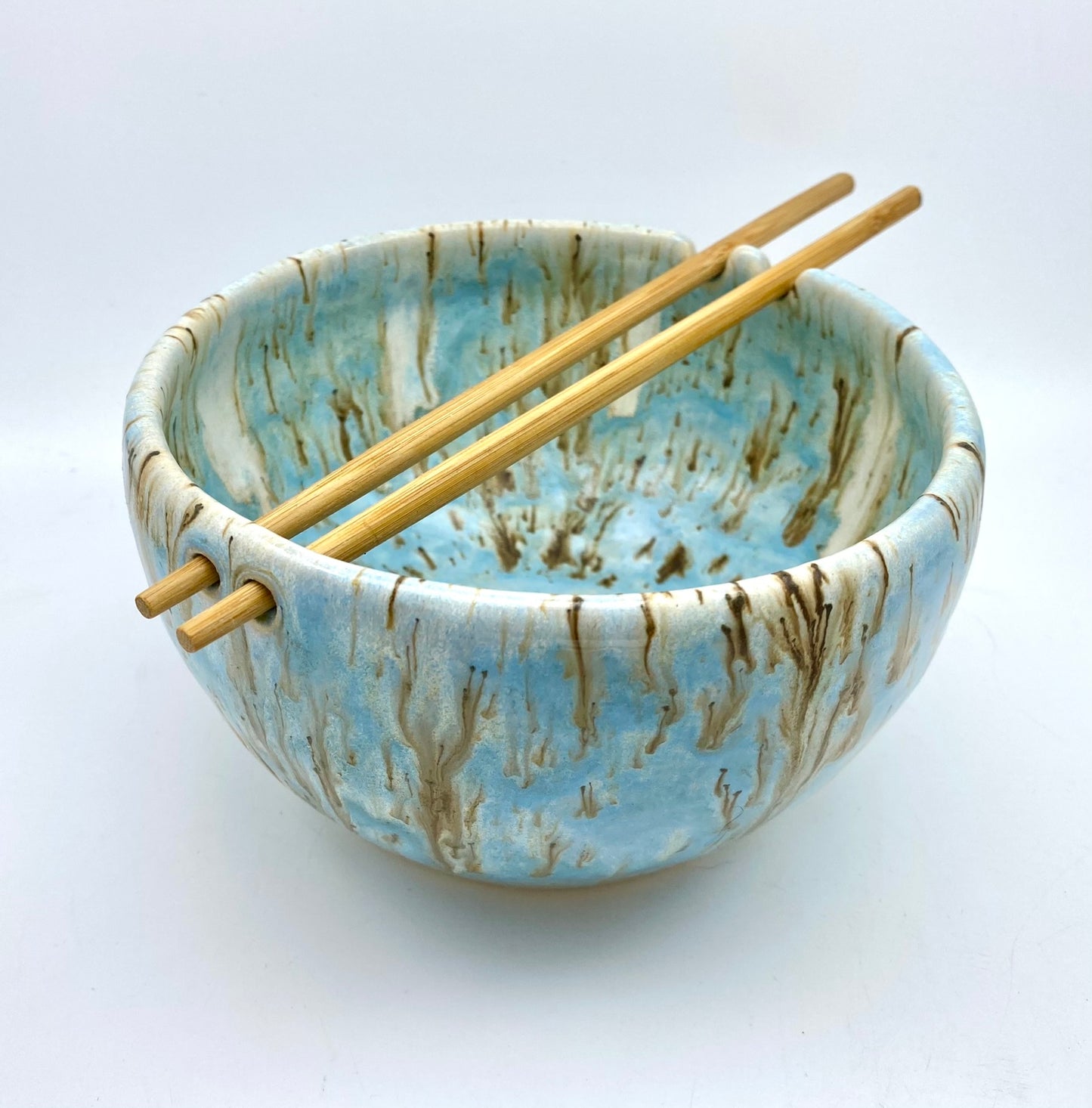 Chopstick bowl in flowing blues