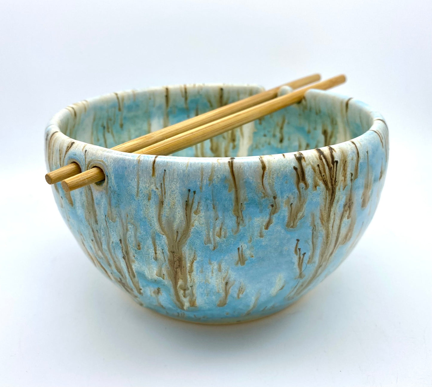 Chopstick bowl in flowing blues