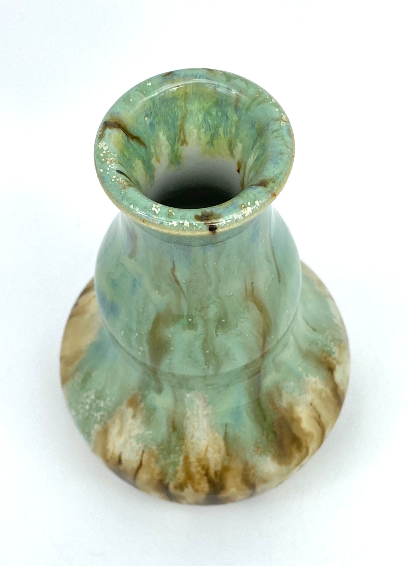 Bud vase or candlestick in flowing greens