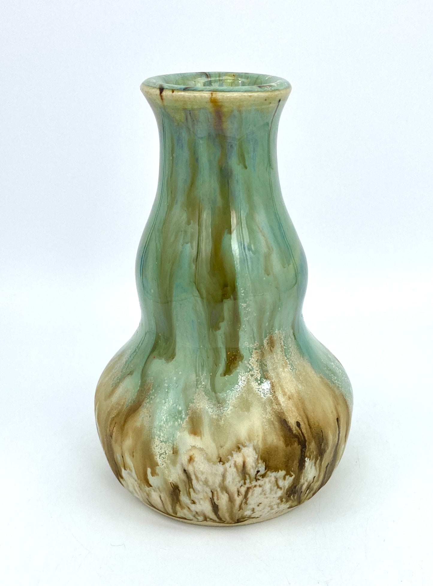 Bud vase or candlestick in flowing greens