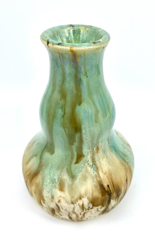 Bud vase or candlestick in flowing greens