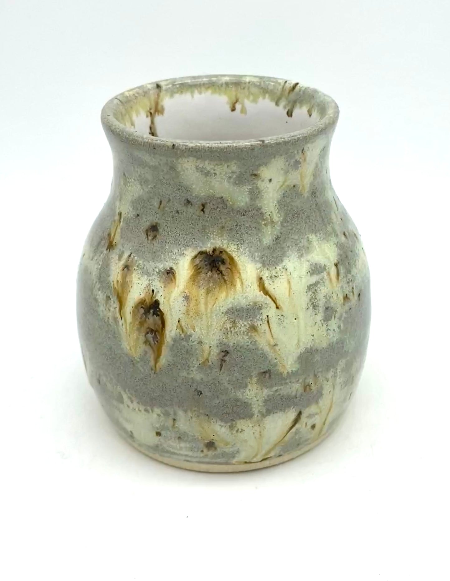 SECOND Bud vase in speckly creams and greys