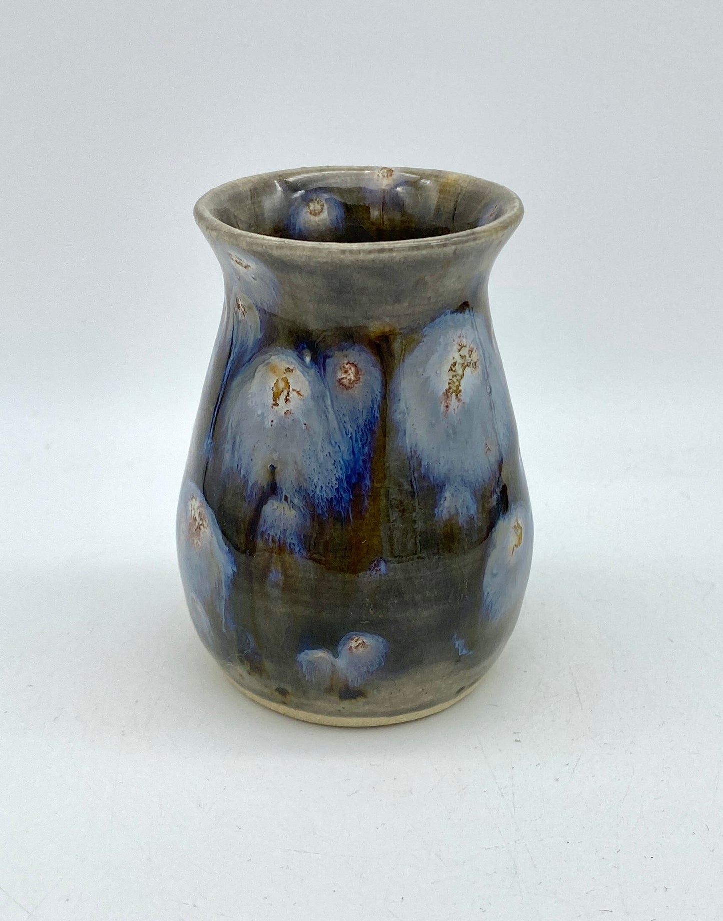 SECOND Tiny vase in blue-grey galaxy glazes