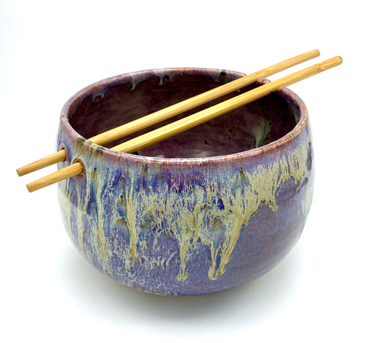 Chopstick bowl in flowing purples