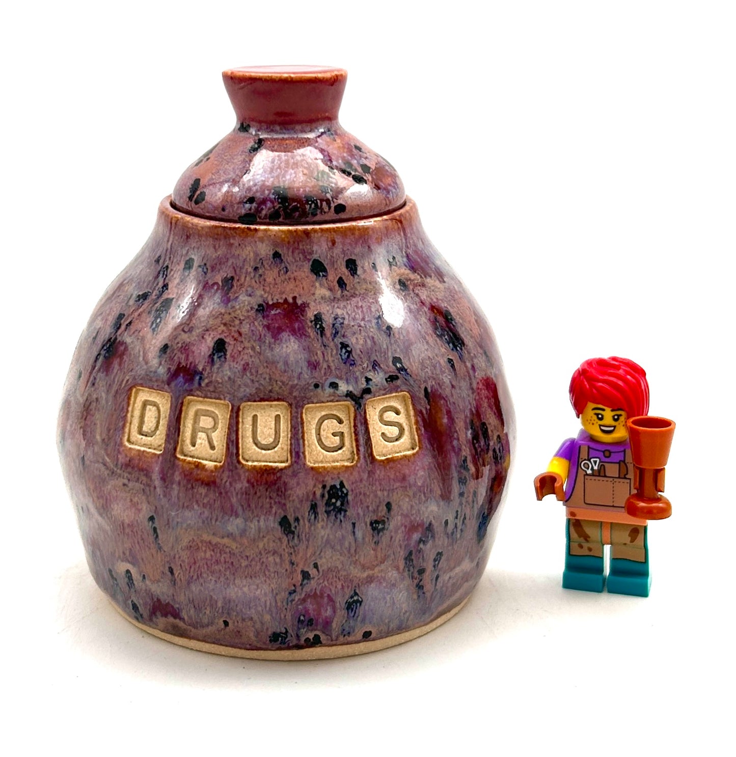 Cute lidded 'drugs' jar