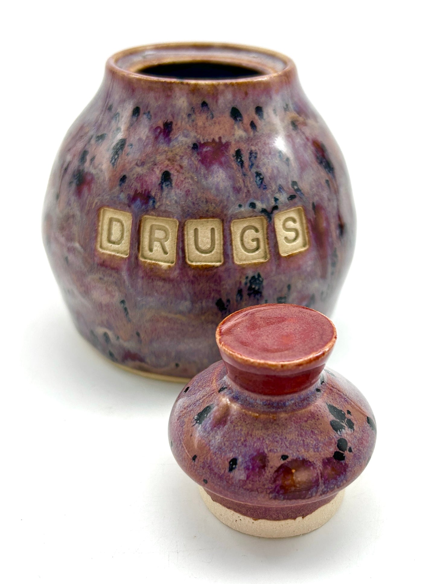 Cute lidded 'drugs' jar