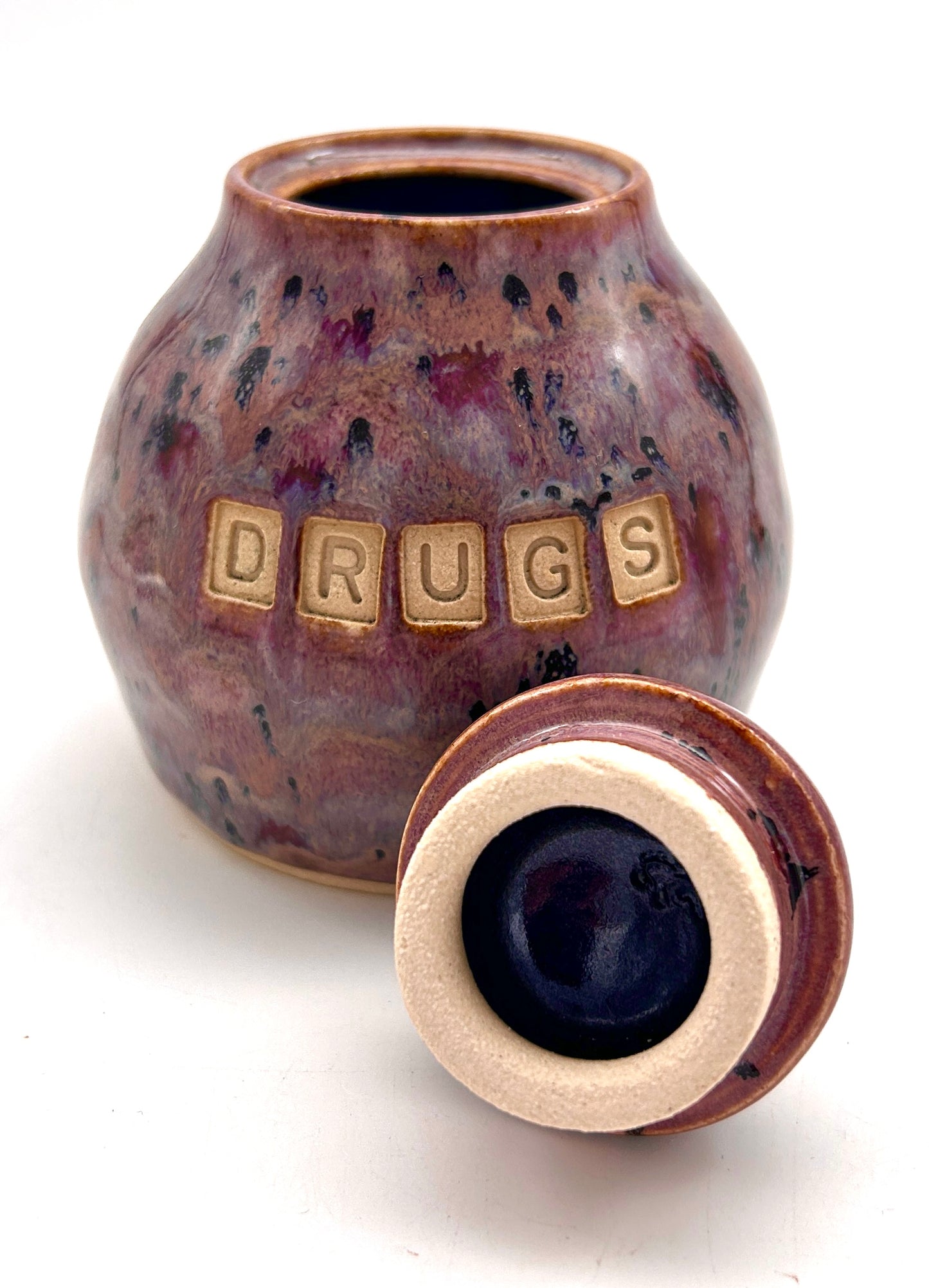Cute lidded 'drugs' jar