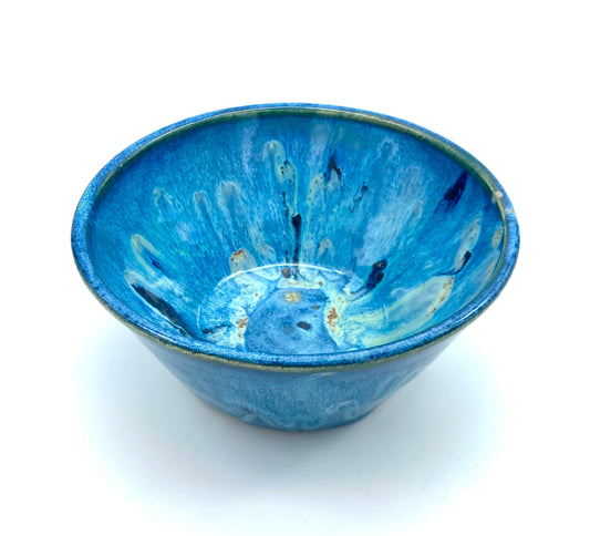 Small dish in vibrant galaxy blues