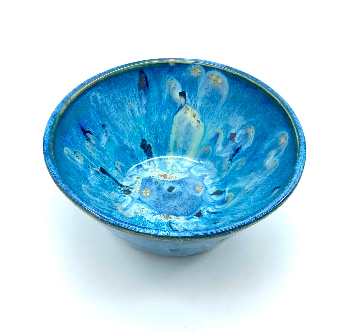 Small dish in vibrant galaxy blues