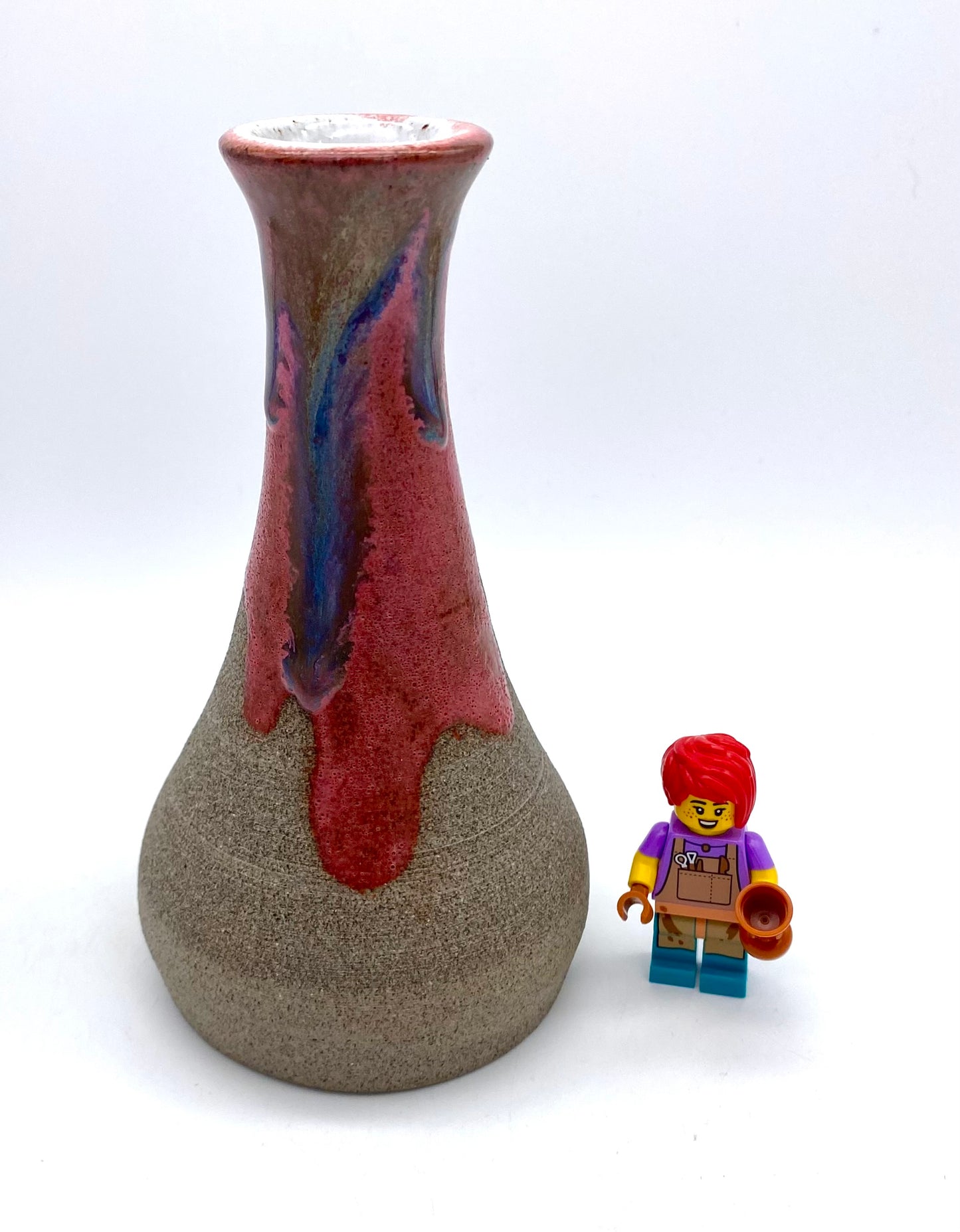 Bud vase or candlestick in Scandi speckled clay