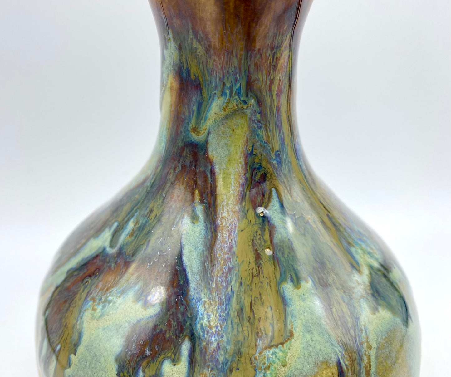 SECOND Vase in 'aqua falls' glazes