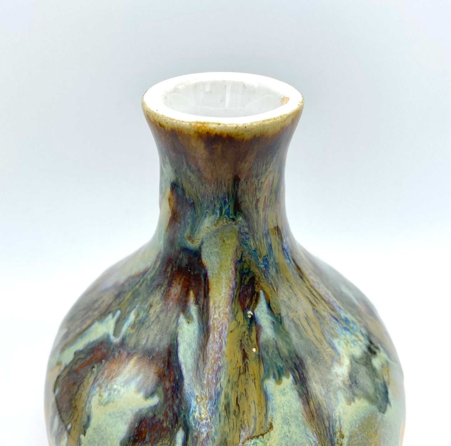 SECOND Vase in 'aqua falls' glazes