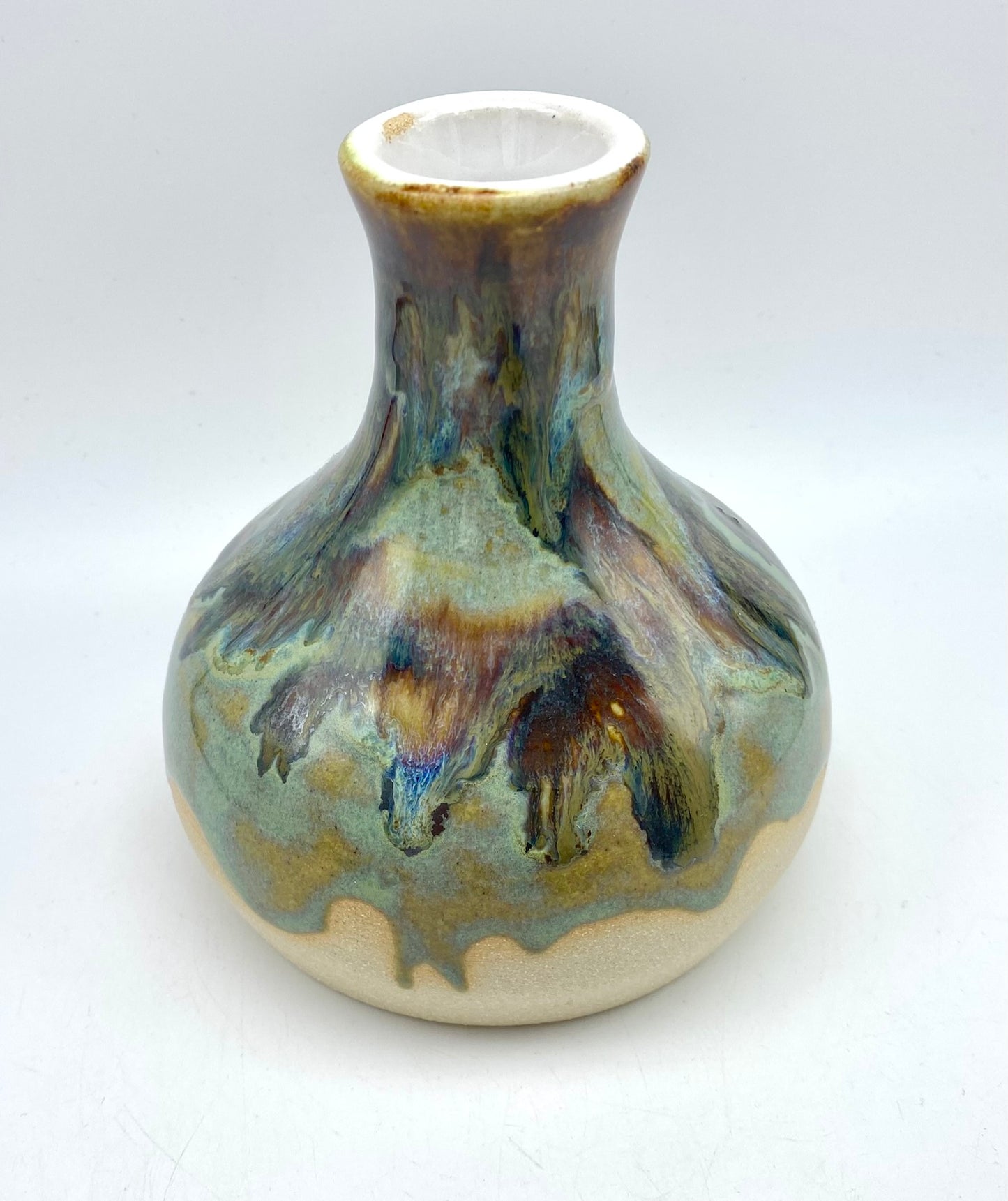 SECOND Vase in 'aqua falls' glazes