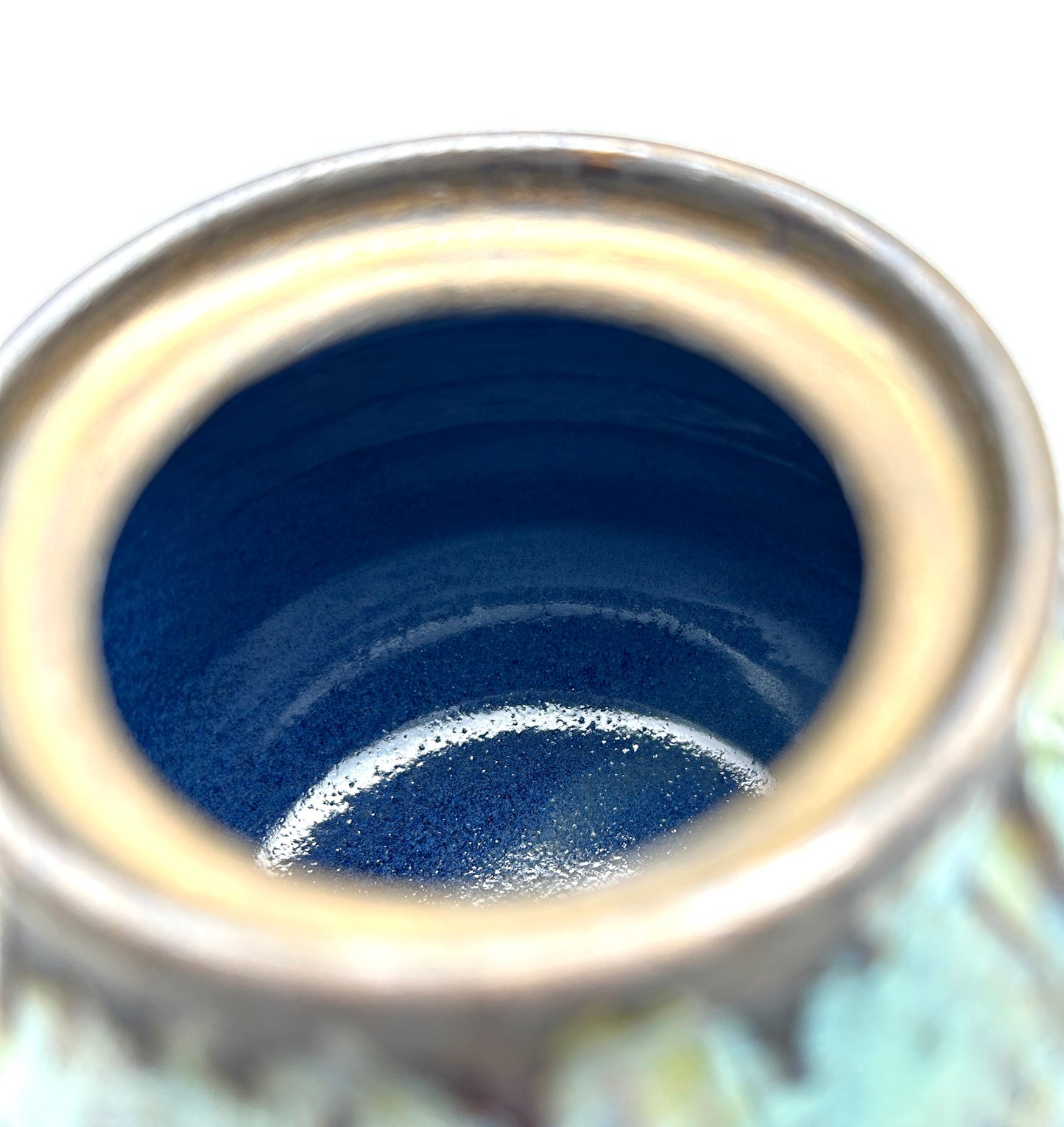 'Shrooms' lidded jar in flowing greens