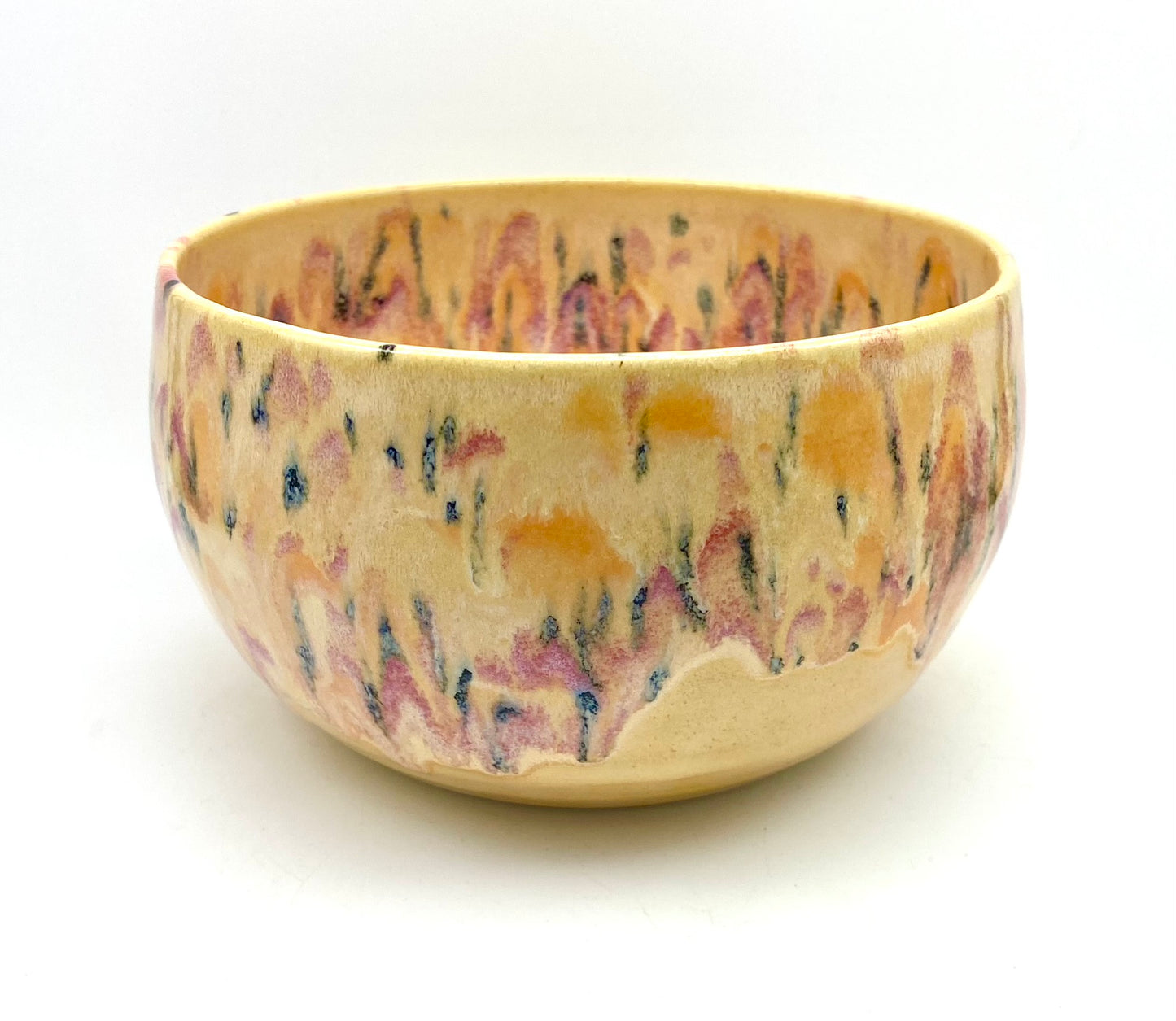 Medium bowl in creamy yellows with a fruity speckle