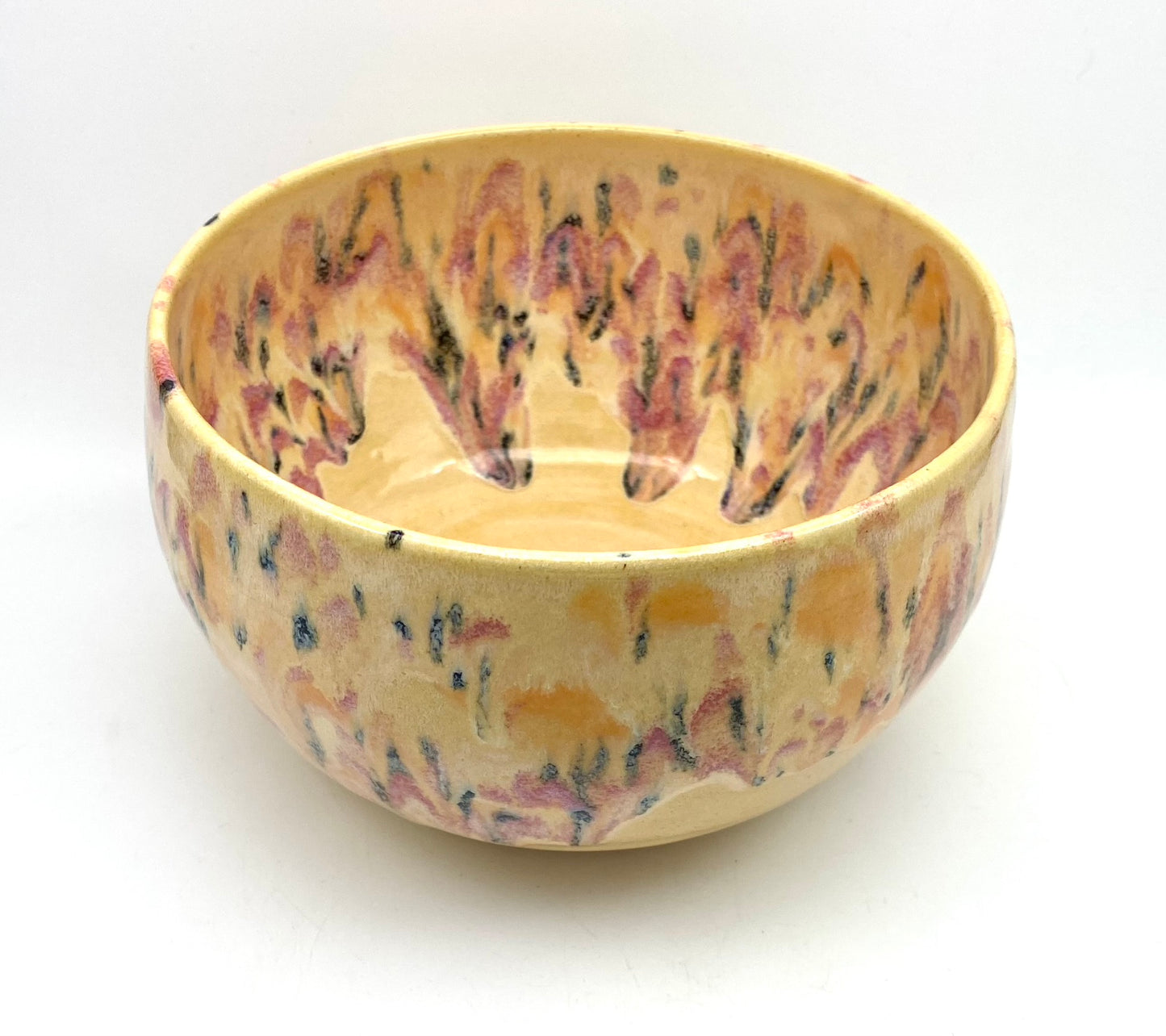 Medium bowl in creamy yellows with a fruity speckle